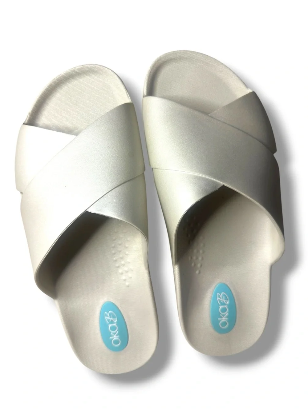 Oka-B Maxwell Slide Gray Women's Size S 7-8 Flip Flop Slides Made in USA Sandals